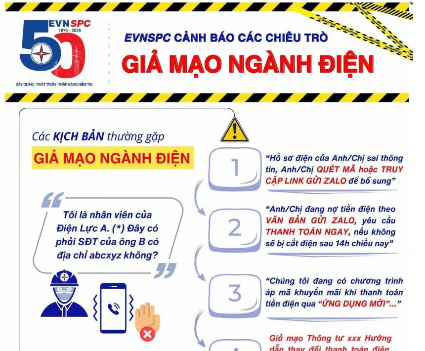 EVNSPC cảnh báo khẩn về chiêu lừa mới nguy cơ chiếm đoạt tiền tỷ